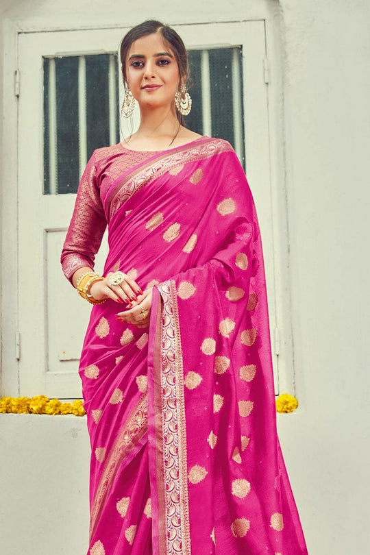 Begonia Pink Cotton Saree cotton saree