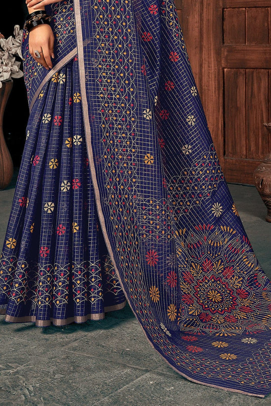 Berry Blue Cotton Saree Cotton Saree Berry Blue Cotton Saree saree online