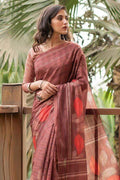 Brick Red Cotton Silk Saree cotton saree online