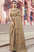 Bronze Brown Cotton Saree brown cotton saree