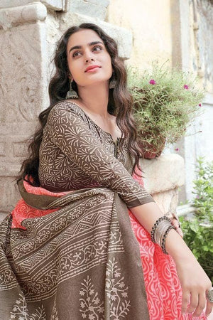 Candy Apple Red Cotton Saree