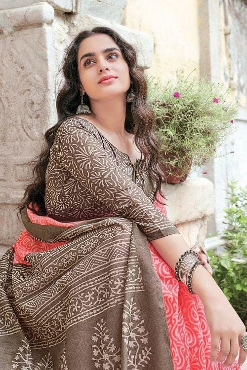 Candy Apple Red Cotton Saree cotton