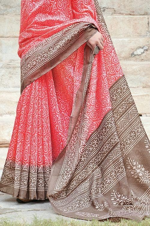Candy Apple Red Cotton Saree sarees online