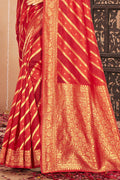 Candy Apple Red Cotton Saree designer saree