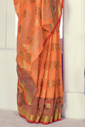 Cantaloupe Orange Cotton Saree Cotton Saree Cantaloupe Orange Cotton Saree saree online
