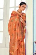 Cantaloupe Orange Cotton Saree Cotton Saree Cantaloupe Orange Cotton Saree saree online