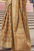 Cashmere Brown Cotton Saree cotton saree