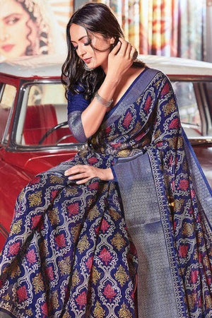 Cobalt Blue Cotton Saree