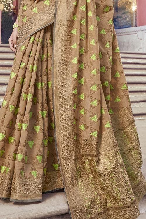 Coffee Brown Cotton Saree cotton saree