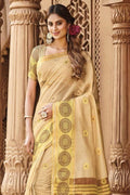 Cream Cotton Saree cotton sarees