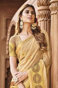 Cream Cotton Saree cotton saree