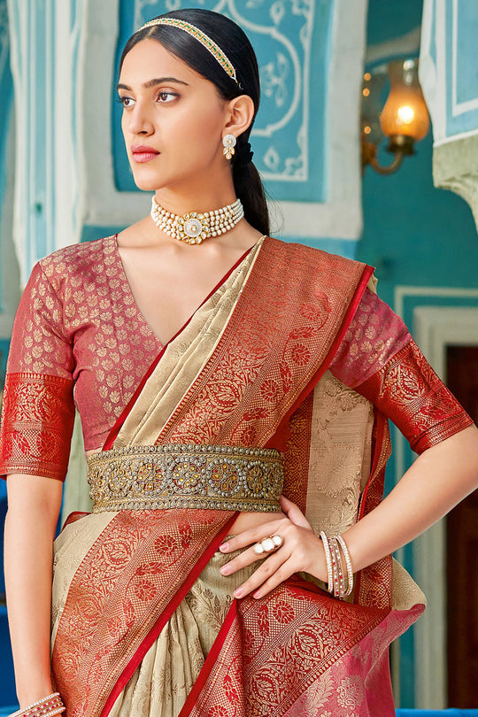 Cream Cotton Saree Cream Cotton Saree