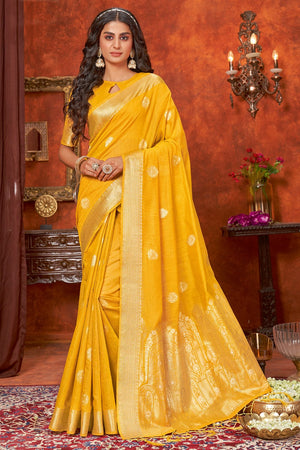 Dandelion Yellow Cotton Saree