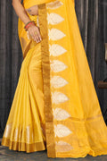 Dandelion Yellow Cotton Saree designer saree