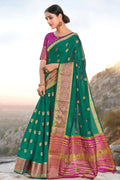 Dark Green Cotton Saree cotton saree