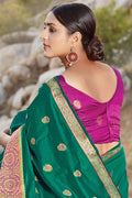 Dark Green Cotton Saree fancy saree