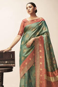 Emerald Green Cotton Saree green cotton saree