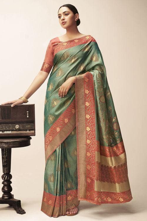 Emerald Green Cotton Saree cotton saree