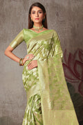 Fern Green Cotton Saree fancy saree