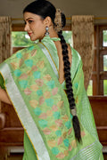 Fern Green Cotton Saree cotton saree