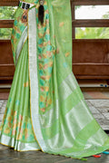 Fern Green Cotton Saree designer saree