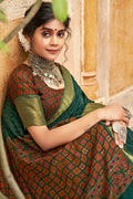 Forest Green Cotton Saree sarees for girls