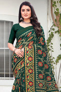 Forest Green Cotton Saree fancy saree