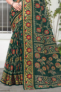 Forest Green Cotton Saree designer saree