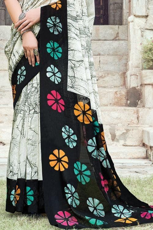 Frost White Cotton Saree cotton sarees