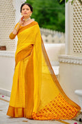 Gold Yellow Cotton Saree yellow cotton saree