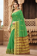 Green Cotton Saree cotton