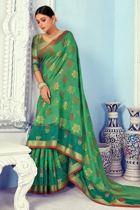 Green Cotton Saree Cotton Saree Green Cotton Saree saree online