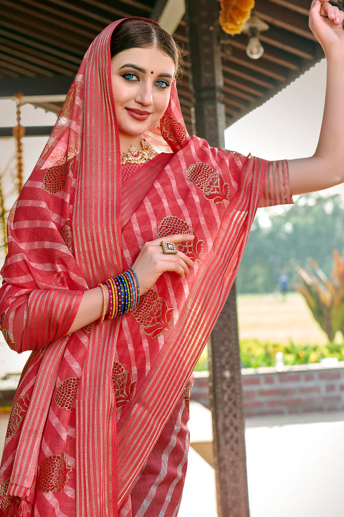 Imperial Red Cotton Saree cotton saree