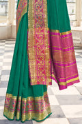 Jade Green Cotton Saree designer saree