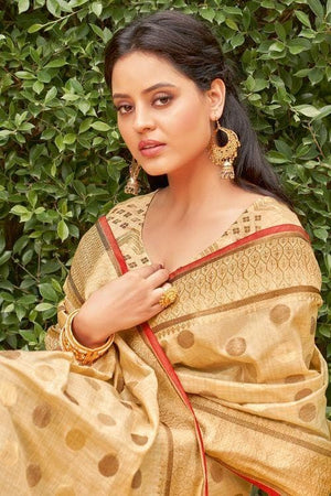 Light Mustard Yellow Cotton Saree