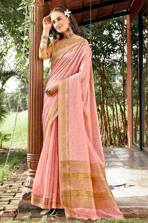 Light Pink Cotton Saree