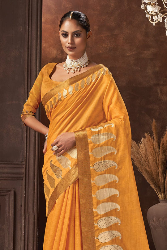 Lily Orange Cotton Saree orange saree
