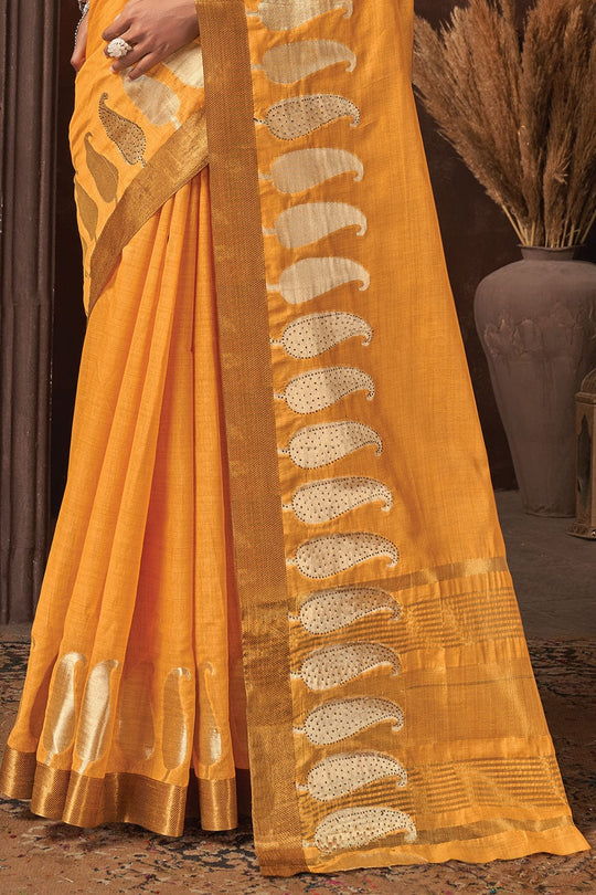 Lily Orange Cotton Saree cotton saree