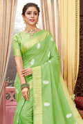 Lime Green Cotton Saree cotton saree