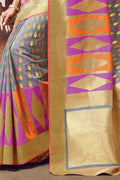 Metal Grey Cotton Saree designer saree