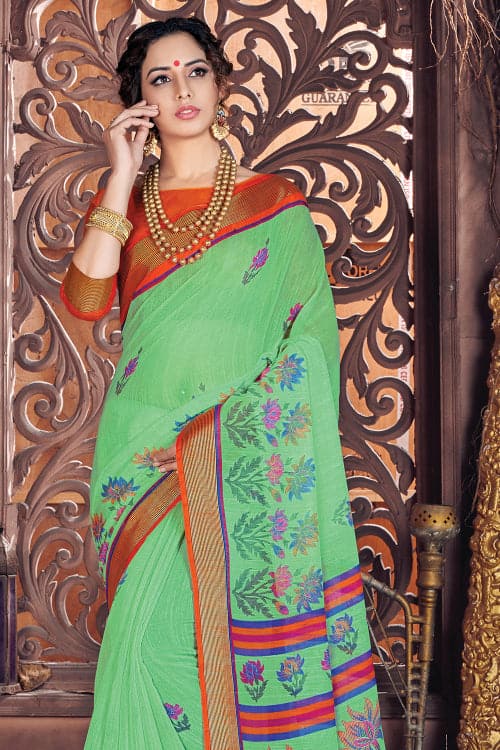 Mint Green Cotton Saree new saree design