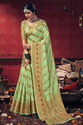 Mint Green Cotton Saree cotton saree, green saree
