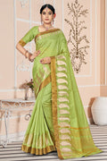 Mint Green Cotton Saree green cotton saree