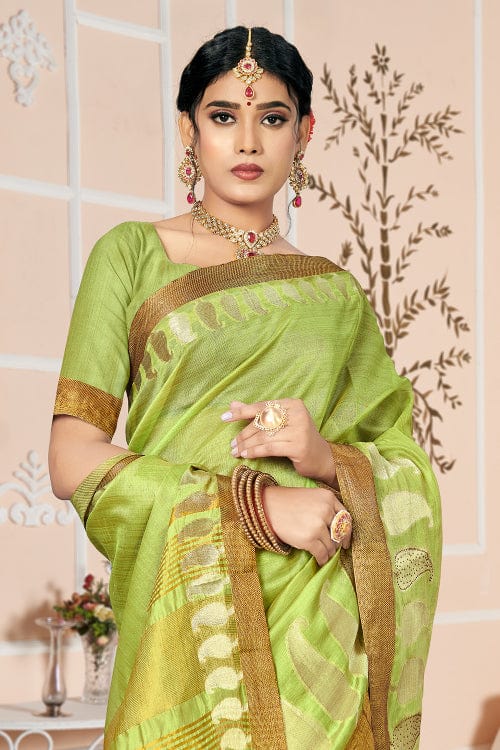 Mint Green Cotton Saree cotton saree