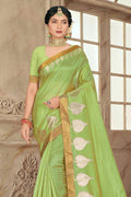 Mint Green Cotton Saree fancy saree
