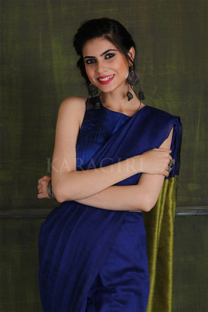 Navy Blue Cotton Saree