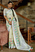 Off White Cotton Saree off white cotton saree