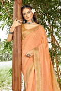 Orange Cotton Saree orange saree