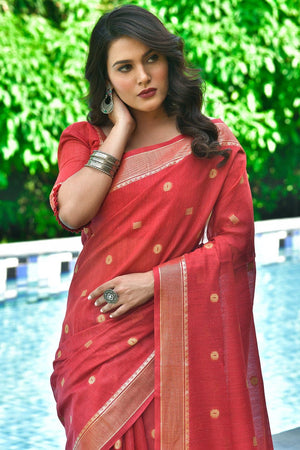 Cotton Saree Orchid Red Cotton Saree saree online