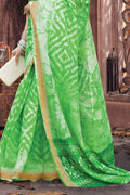 Parakeet Green Cotton Saree fancy saree
